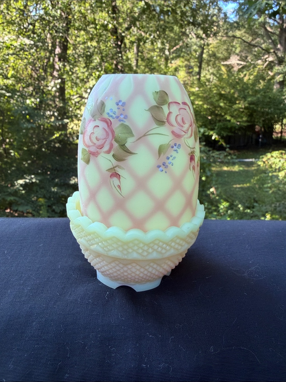 Fenton 2 piece Burmese fairy light